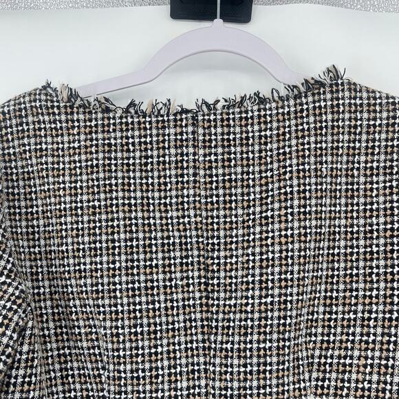 Gabby Skye Tweed Dress Sz 4 Ivy Preppy Academia 60s Mod Style Pearl Fringe Trim - Picture 8 of 12